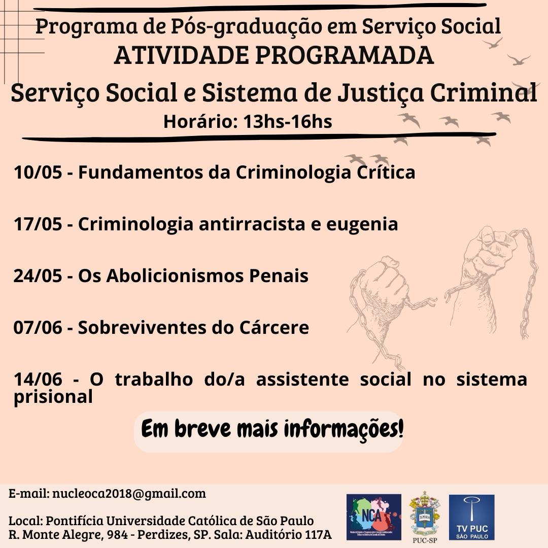 Evento Serviço Social e Sistema de Justiça Criminal