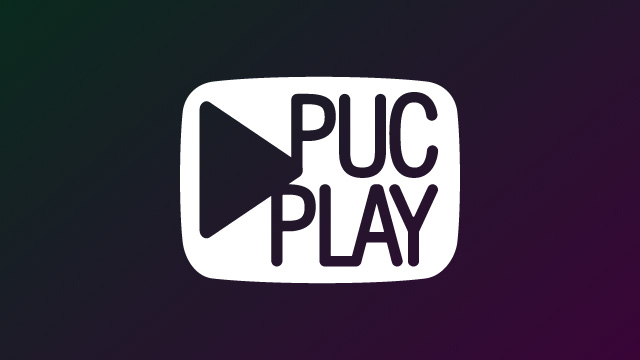 Imagem com o logotipo do canal no Youtube da PUC São Paulo chamado PUCPLAY